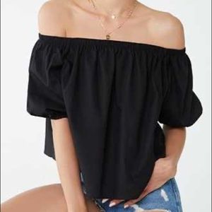 Forever Black Off Shoulder Top M NWT